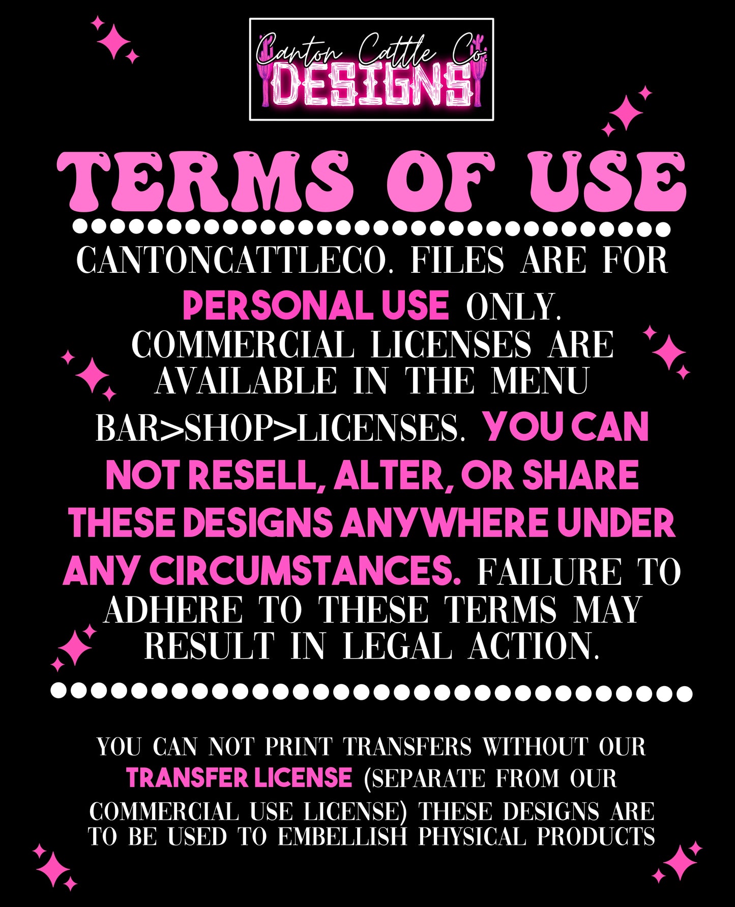 PRINTED TRANSFERS LICENSE